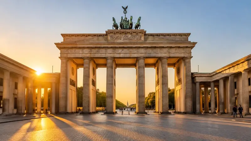 Brandenburger Tor in Berlin im Abendlicht, Deutschland