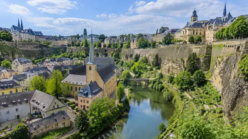 Stadtteil Grund an der Alzette in Luxemburg-Stadt